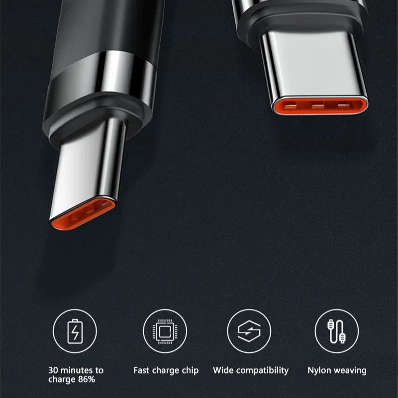 120W USB-C to USB-C Fast Charging Cable - 1.5m Premium PD Cable for iPhone 15/16, Samsung S24, Xiaomi (Gold)