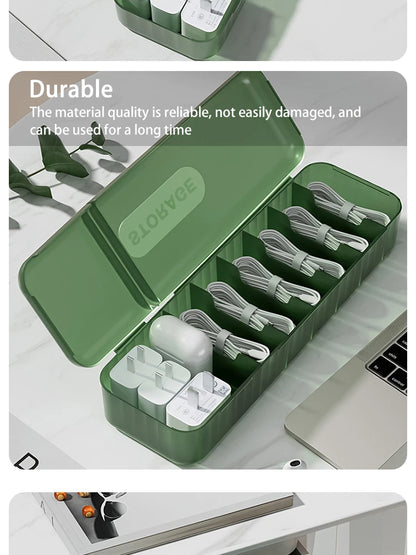 Cable Management Storage Box - Desktop Organizer