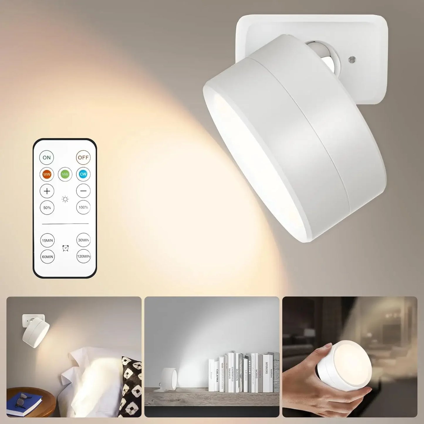 Magnetic LED Picture Light - Dimmable Wall Spotlight with Remote Control