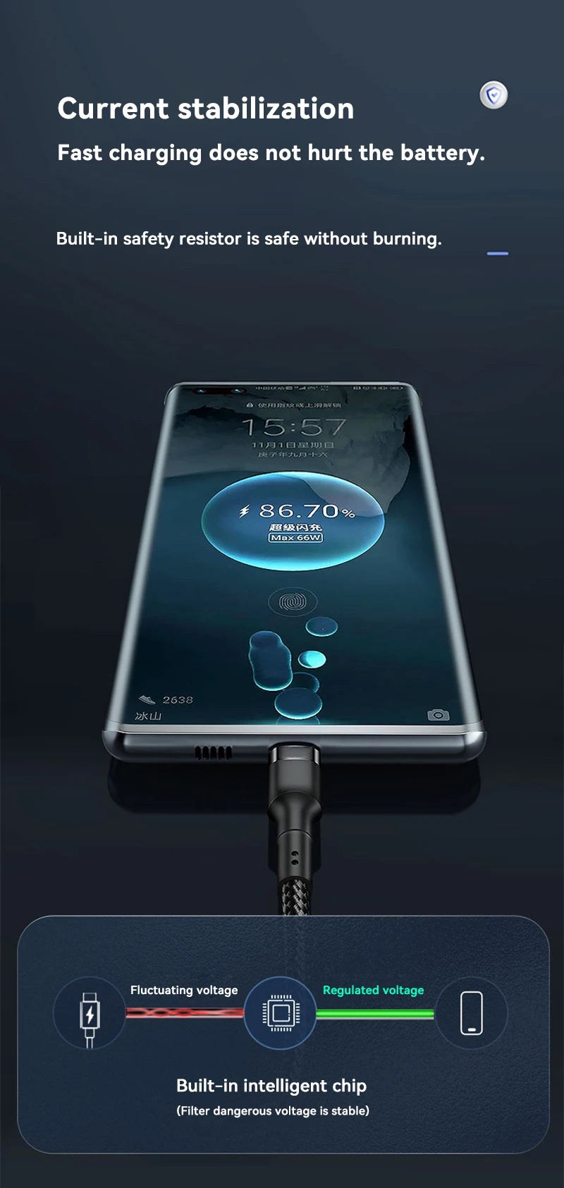 120W USB-C to USB-C Fast Charging Cable - 1.5m Premium PD Cable for iPhone 15/16, Samsung S24, Xiaomi (Gold)