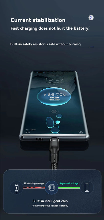 120W USB-C to USB-C Fast Charging Cable - 1.5m Premium PD Cable for iPhone 15/16, Samsung S24, Xiaomi (Gold)