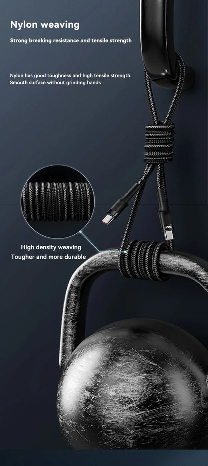 120W USB-C to USB-C Fast Charging Cable - 1.5m Premium PD Cable for iPhone 15/16, Samsung S24, Xiaomi (Gold)