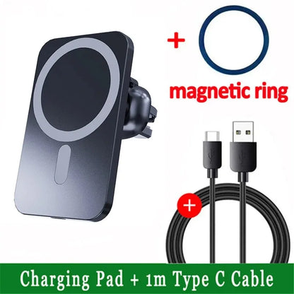 30W Magnetic Car Wireless Charger - Fast Charging Mount for iPhone