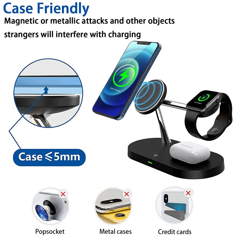 3 in 1 Wireless Charging Station - Compatible With iPhone, iwatch, Air Pods