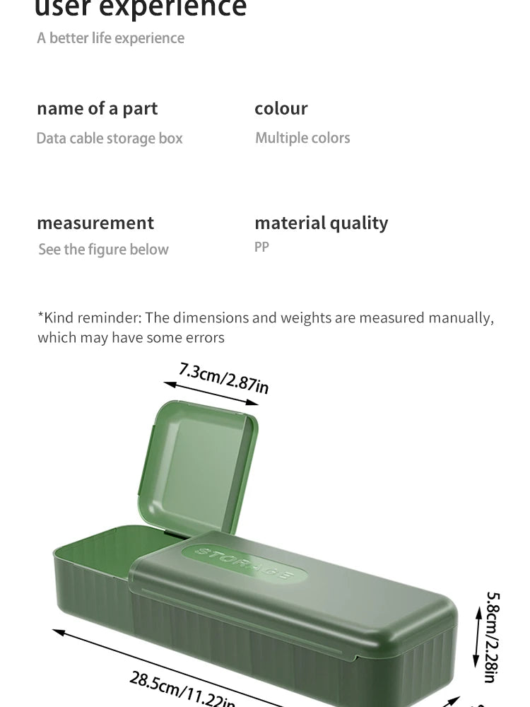 Cable Management Storage Box - Desktop Organizer