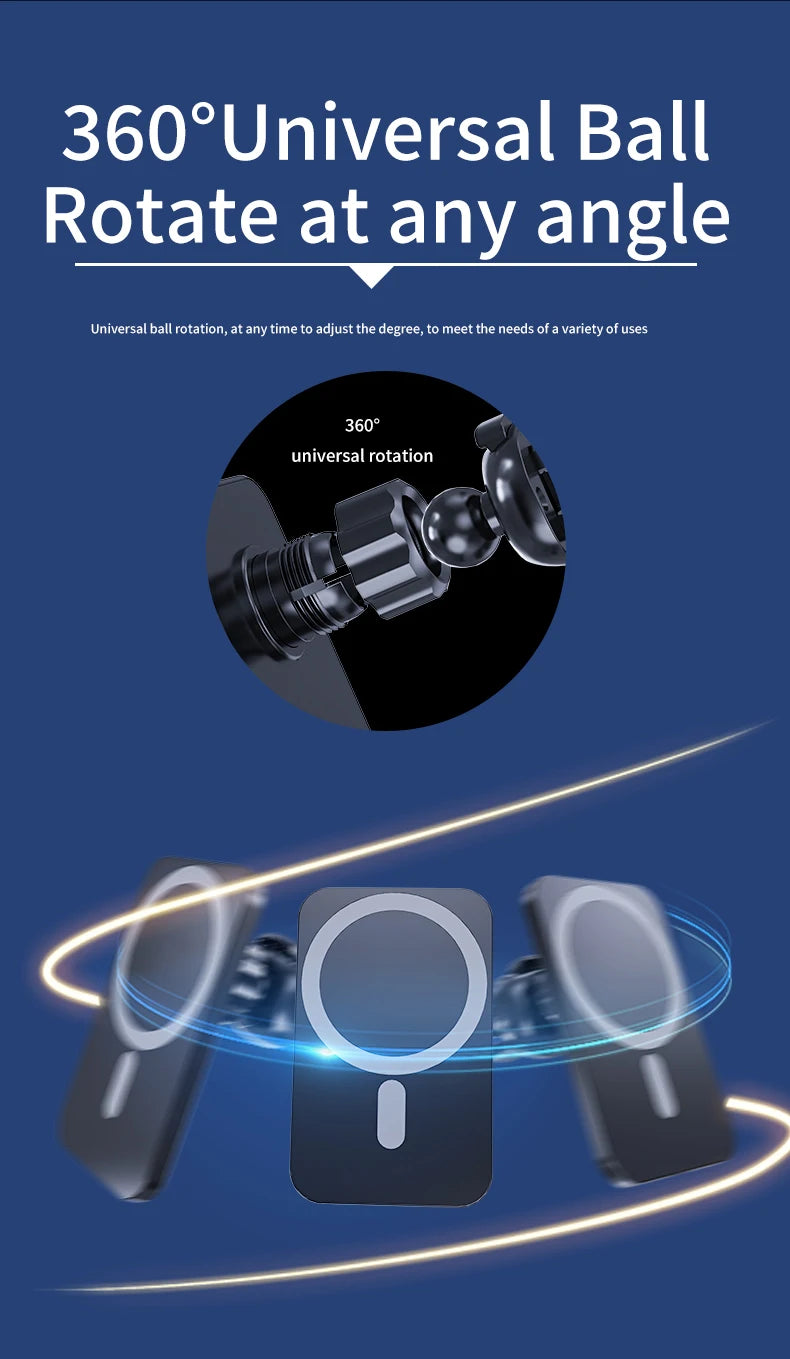 30W Magnetic Car Wireless Charger - Fast Charging Mount for iPhone