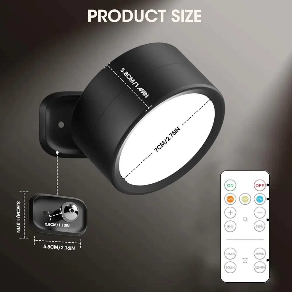 Magnetic LED Picture Light - Dimmable Wall Spotlight with Remote Control