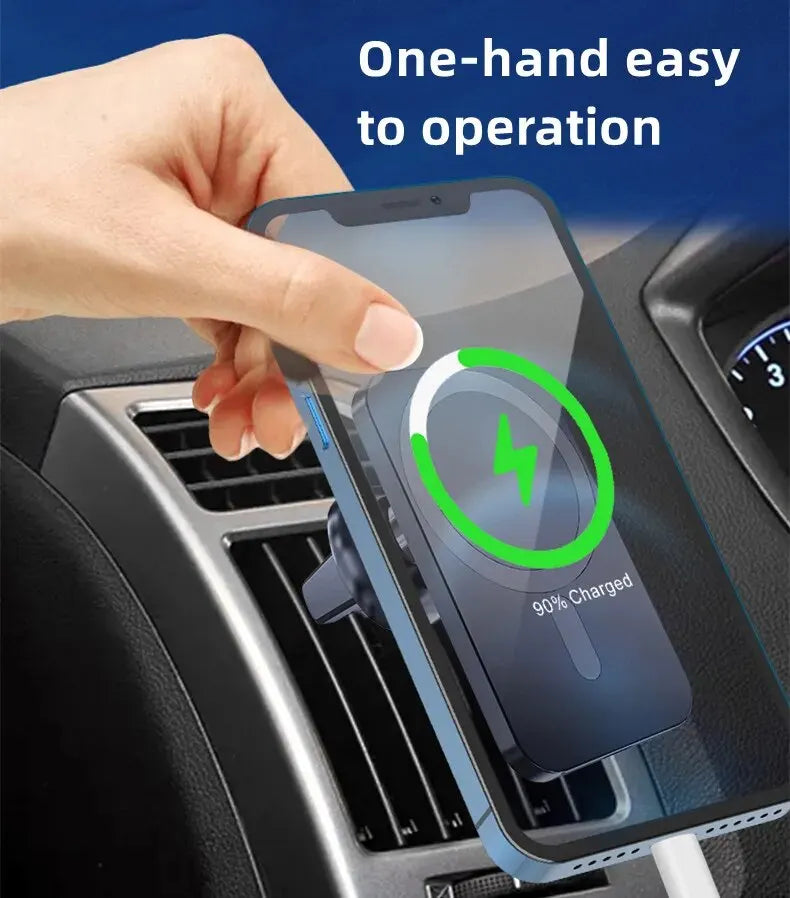30W Magnetic Car Wireless Charger - Fast Charging Mount for iPhone