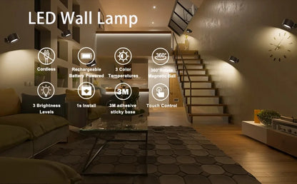 Magnetic LED Picture Light - Dimmable Wall Spotlight with Remote Control